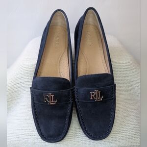 Lauren Ralph Lauren Barnsbury Navy Blue Suede Loafers 9